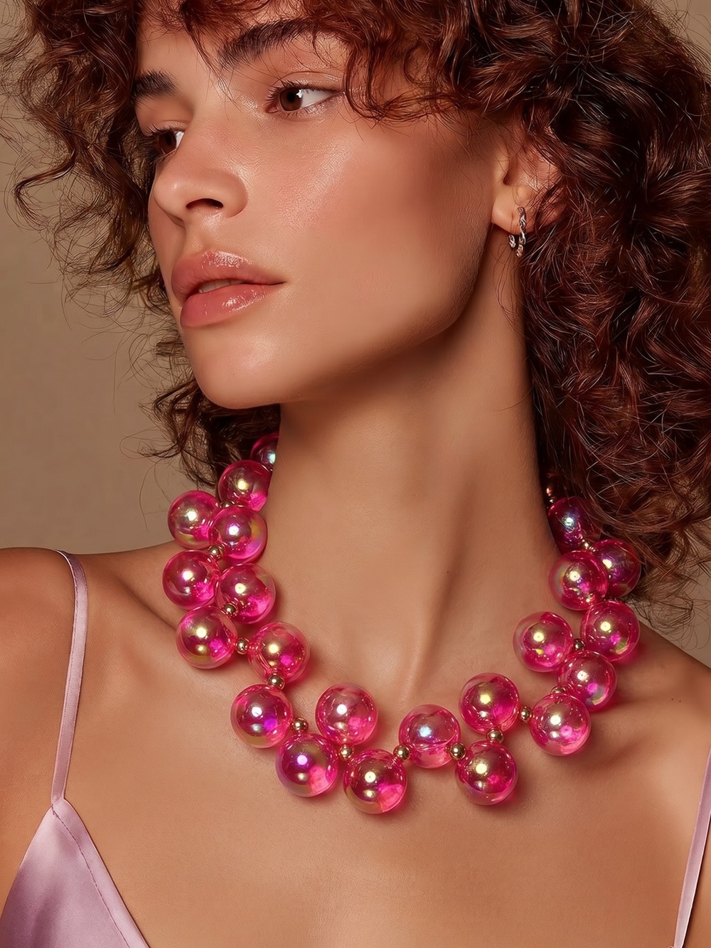 Unique Pink Bubble Necklace - Women Jewelry
